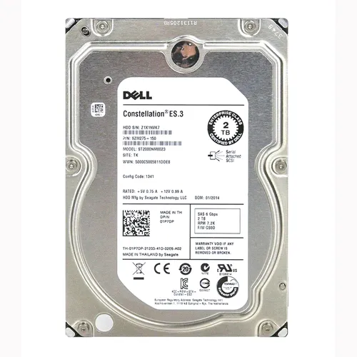 Dell 1P7DP | 2TB 7200RPM SAS 6Gb/s Hot-Swappable 128MB Cache 3.5-Inch Nearline Hard Drive for PowerEdge Servers Refurbished - Dell refurbished available on Gotodirect
