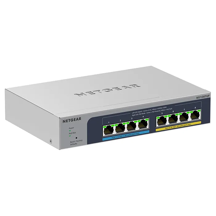 Netgear MS108TUP-100NAS | MS108TUP 8-Ports 2.5Gb/s Ultra60 PoE++ Compliant Managed Network Switch Refurbished - Netgear refurbished available on Gotodirect