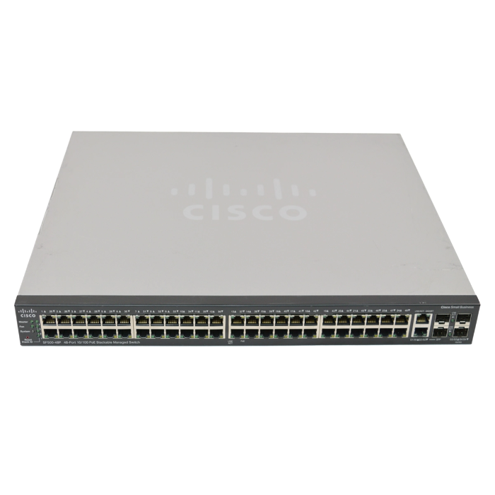 Cisco SF500-48P-K9-G5 | Small Business SF500-48 48-Ports RJ-45 10/100 PoE Layer 2 Manageable Rack-mountable with 2 Combo Gigabit SFP Switch Refurbished - Cisco Systems Inc. refurbished available on Gotodirect