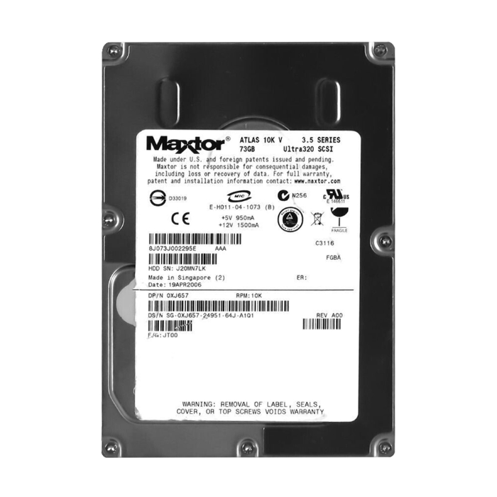 Dell 0XJ657 | 73GB 10000RPM Ultra320 SCSI 8MB Cache 80-Pin 3.5-Inch Hard Drive Refurbished - Dell refurbished available on Gotodirect