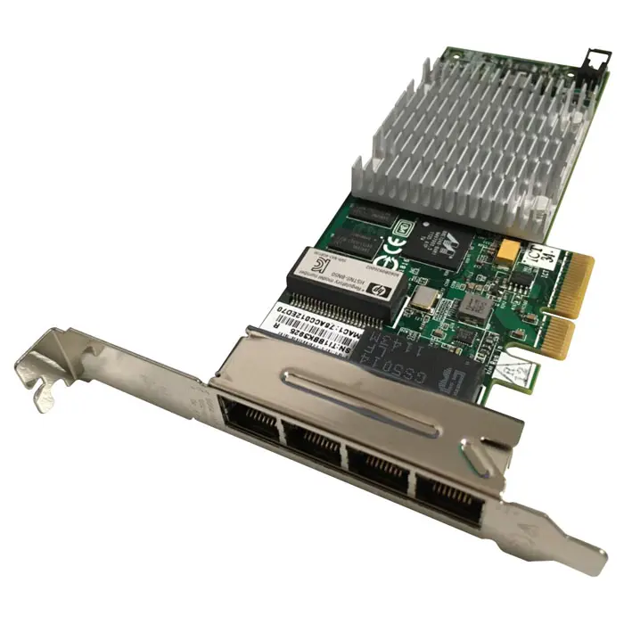 HP HSTNS-BN50 | 4 x Ports RJ-45 1Gb/s 10/100/1000Base-T Gigabit Ethernet PCI Express 2.0 x4 Low Profile Server Network Adapter Card Refurbished - Hewlett-Packard (ou HP en abrégé) refurbished available on Gotodirect