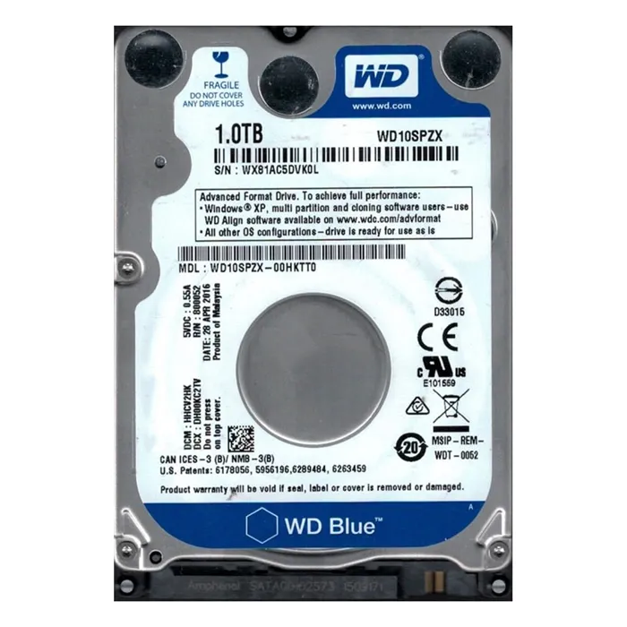 Western Digital WD10SPZX | Blue 1TB 2.5-inch 6GB/s SATA 5400RPM 128MB Cache Laptop Hard Drive Refurbished - Western Digital refurbished available on Gotodirect
