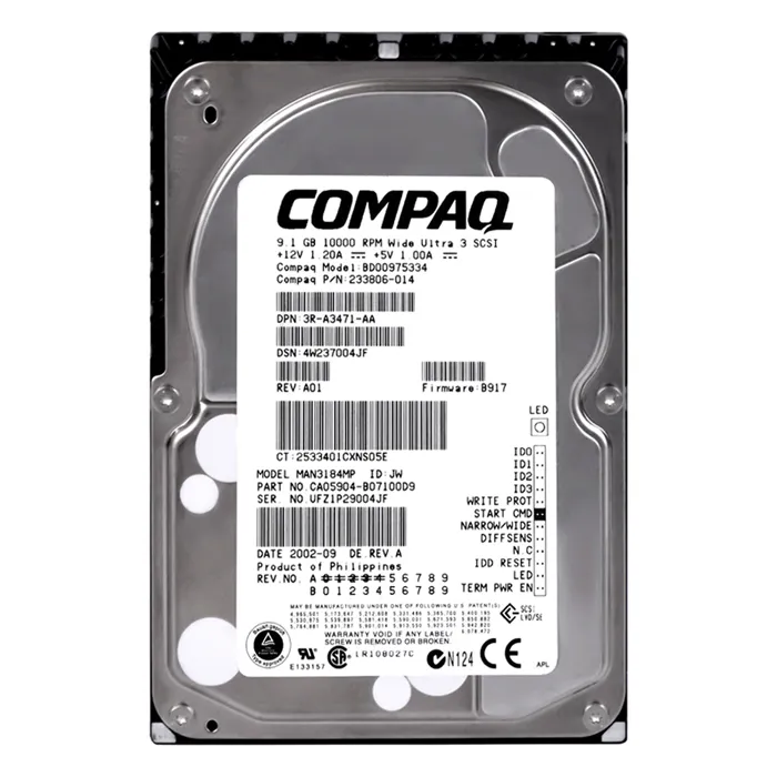 Buy HP 233806-014 | 9.1GB 10000RPM Ultra-160 SCSI (LVD) 68-Pin 3.5-Inch Hard Drive Refurbished - $471.54 HP 233806-014 | 9.1GB 10000RPM Ultra-160 SCSI (LVD) 68-Pin 3.5-Inch Hard Drive Refurbished - Hewlett-Packard (ou HP en abrégé) refurbished available on Gotodirect