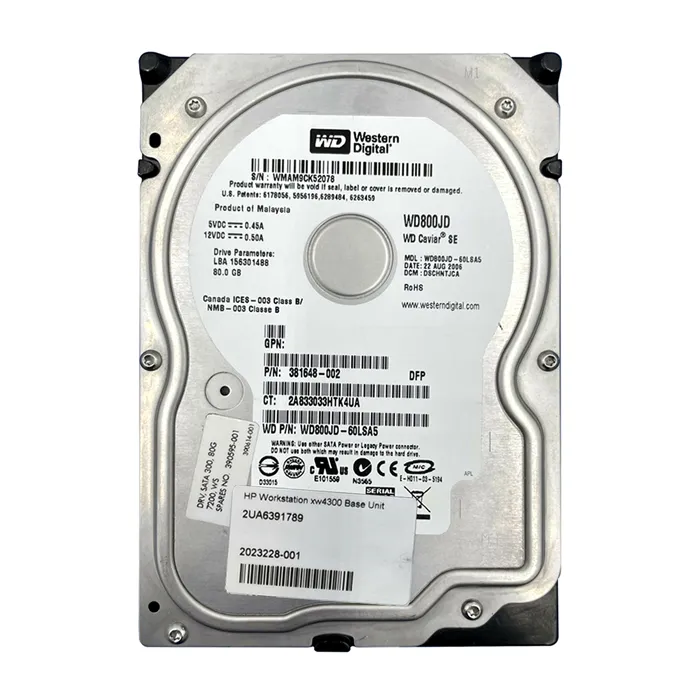 Buy HP 381648-002 | 80GB 7200RPM SATA 1.5Gb/s 8MB Cache LFF 3.5-inch Hard Drive Refurbished - $150.63 HP 381648-002 | 80GB 7200RPM SATA 1.5Gb/s 8MB Cache LFF 3.5-inch Hard Drive Refurbished - Hewlett-Packard (ou HP en abrégé) refurbished available on Gotodirect