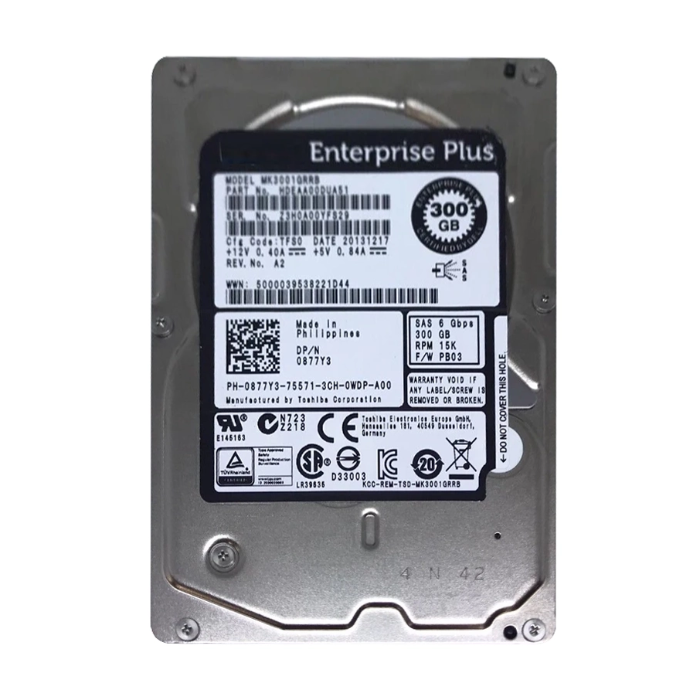 Dell 0877Y3 | 300GB 15000RPM SAS 6Gb/s Hot-Pluggable 2.5-Inch Hard Drive for EqualLogic Storage Array Refurbished - Dell refurbished available on Gotodirect