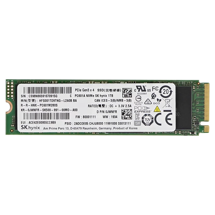 Dell JWNFR | 1TB TLC PCI Express 3.0 x4 NVMe M.2 2280 Internal Solid State Drive Refurbished - Dell refurbished available on Gotodirect