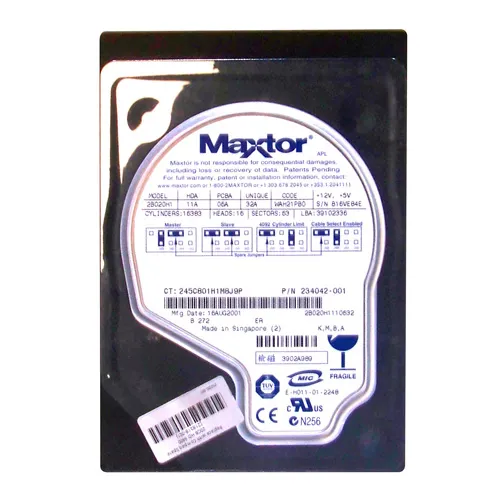 HP 234042-001 | 20GB 5400RPM IDE/ATA 40-Pin 2MB Cache 3.5-Inch Hard Drive Refurbished - Hewlett-Packard (ou HP en abrégé) refurbished available on Gotodirect