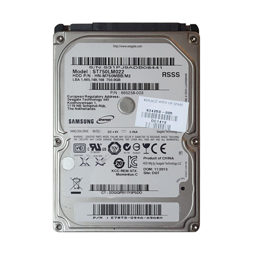Buy HP 634250-005 | 750GB 5400RPM SATA 3Gb/s 8MB Cache 2.5-inch Hard Drive Refurbished - $157.06 HP 634250-005 | 750GB 5400RPM SATA 3Gb/s 8MB Cache 2.5-inch Hard Drive Refurbished - Hewlett-Packard (ou HP en abrégé) refurbished available on Gotodirect
