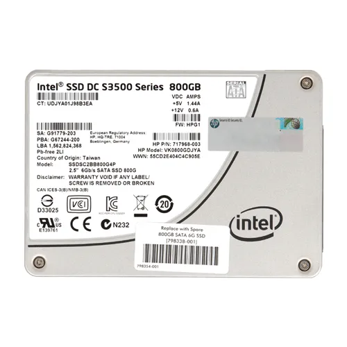 HP 717968-003 | 800GB SATA 6Gb/s 2.5-Inch Enterprise Solid State Drive for ProLiant Servers Refurbished - Hewlett-Packard (ou HP en abrégé) refurbished available on Gotodirect