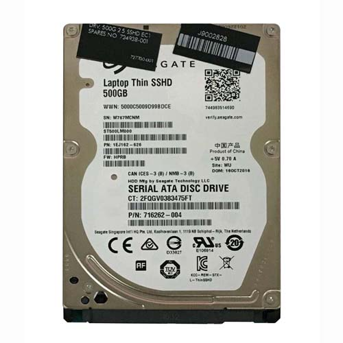 Buy HP 724938-001 | 500GB 5400RPM Multi-Level Cell SATA 6Gb/s 8GB NAND 2.5-inch Hybrid Hard Drive Refurbished - $207.67 HP 724938-001 | 500GB 5400RPM Multi-Level Cell SATA 6Gb/s 8GB NAND 2.5-inch Hybrid Hard Drive Refurbished - Hewlett-Packard (ou HP en abrégé) refurbished available on Gotodirect