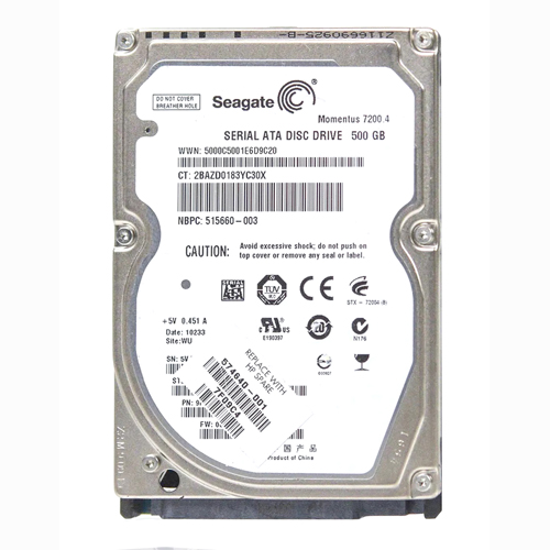 HP 574640-001 | 500GB 7200RPM SATA 3Gb/s 16MB Cache 2.5-inch Hard Drive Refurbished - Hewlett-Packard (ou HP en abrégé) refurbished available on Gotodirect