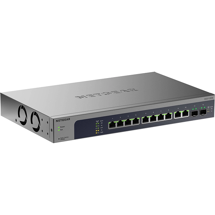 Netgear XS512EM | 12 x Ports 10GBase-T + 2 x Ports Shared SFP+ Rack-mountable Layer 3 Managed Multi-Gigabit Ethernet Network Switch Refurbished - Netgear refurbished available on Gotodirect