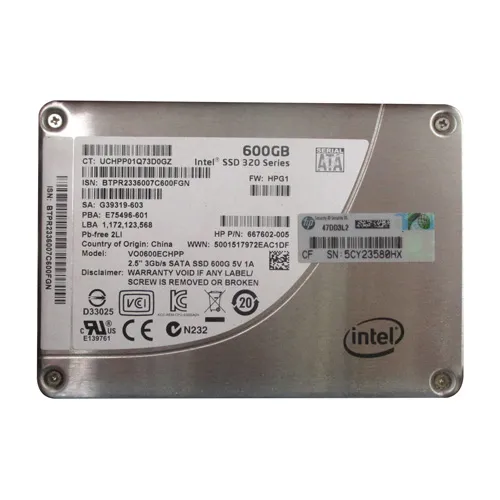 HP 667602-005 | 600GB Multi-Level Cell SATA 3Gb/s 2.5-Inch Midline Solid State Drive for ProLiant Servers Refurbished - Hewlett-Packard (ou HP en abrégé) refurbished available on Gotodirect