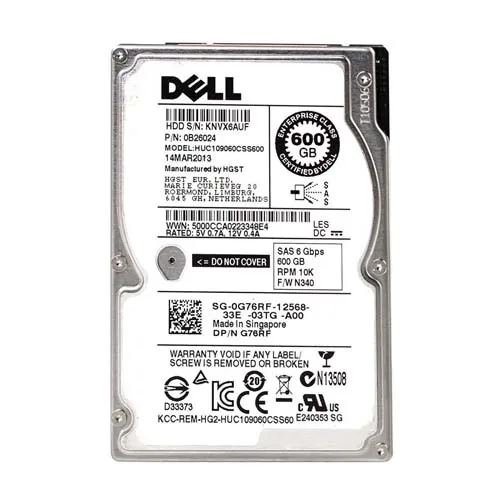 Dell 0G76RF | 600GB 10000RPM SAS 6Gb/s 2.5-Inch Hard Drive Refurbished - Dell refurbished available on Gotodirect