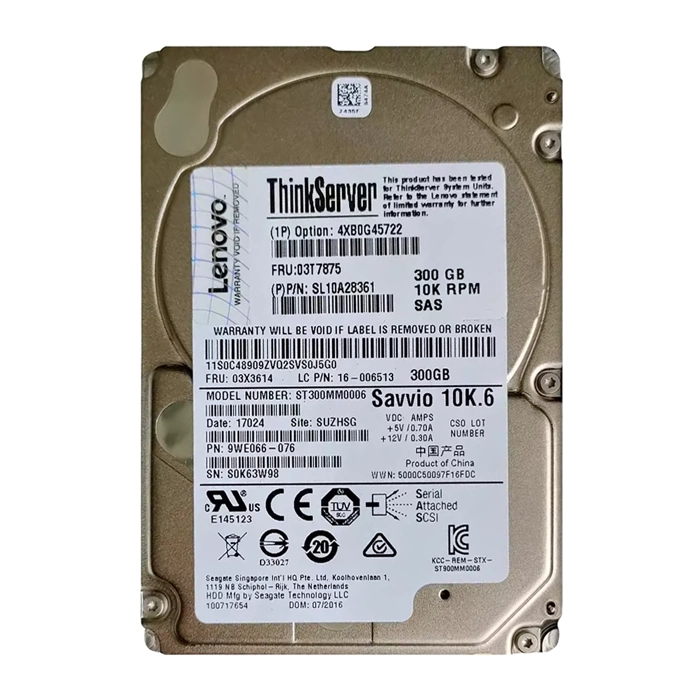 Lenovo 4XB0G45722 | 300GB 10000RPM SAS 6Gb/s 2.5-Inch 64MB Cache Hot Swap Hard Drive Refurbished - Lenovo refurbished available on Gotodirect
