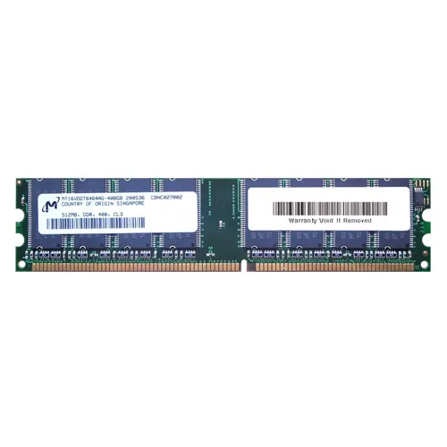 Micron MT16VDDT6464AG-40BGB | 512MB DDR-400MHz PC3200 Non-ECC Unbuffered UDIMM CL3 2Rx8 2.5V 184-Pin Memory Module Refurbished -  refurbished available on Gotodirect