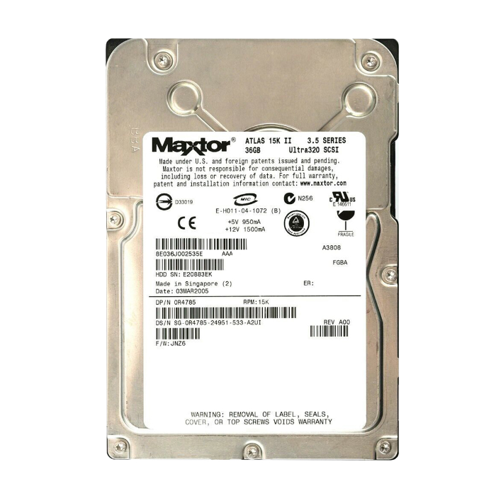 Dell R4785 | 36GB 15000RPM Ultra320 SCSI Hot-Pluggable 8MB Cache 80-Pin 3.5-Inch Hard Drive for PowerEdge Server & PowerVault Storage Array Refurbished - Dell refurbished available on Gotodirect