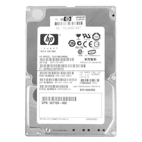 HP DG0146FAMWL | 146GB 10000RPM SAS 6Gb/s SFF Hot-Pluggable Dual Port 2.5-inch Hard Drive for Gen1 to Gen7 ProLiant Server Refurbished - Hewlett-Packard (ou HP en abrégé) refurbished available on Gotodirect