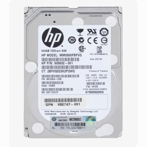 HP 652747-001 | 500GB 7200RPM SAS 6Gb/s SFF Hot-Pluggable Dual Port 2.5-inch Midline Hard Drive for Gen8 to Gen9 ProLiant Server Refurbished - Hewlett-Packard (ou HP en abrégé) refurbished available on Gotodirect