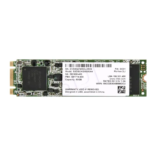 Intel SSDSCKGW080A401 | 530 80GB Multi-Level Cell SATA 6Gb/s NAND Flash M.2 Solid State Drive Refurbished - Intel refurbished available on Gotodirect