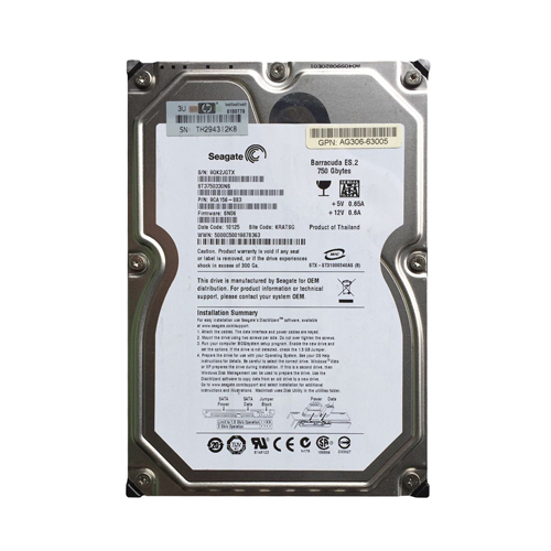 HP AG306-63005 | 750GB 7200RPM SATA 3Gb/s NCQ Hot-Pluggable 3.5-inch Midline Hard Drive for MSA2 Storage Array Refurbished - Hewlett-Packard (ou HP en abrégé) refurbished available on Gotodirect