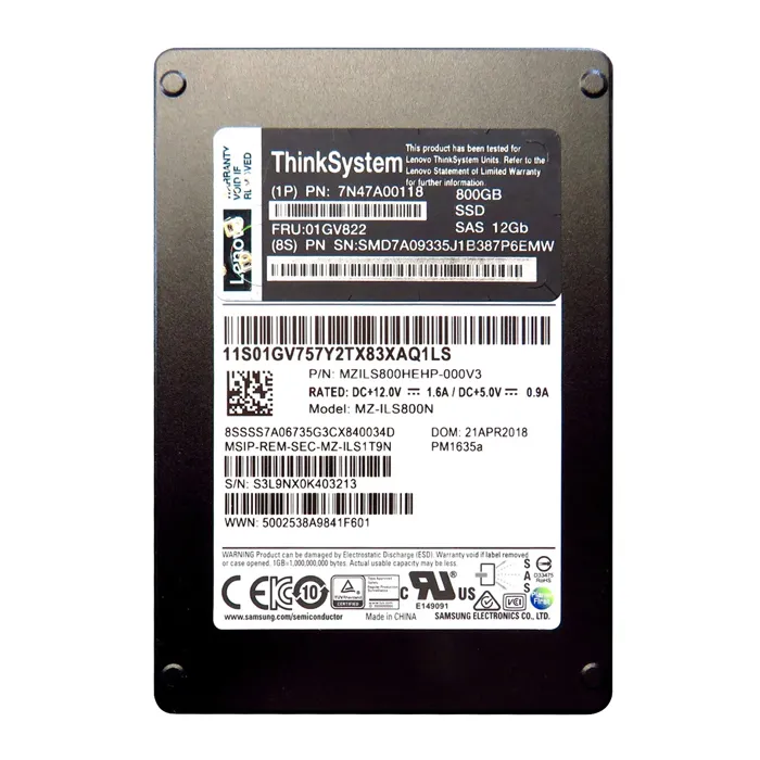 Lenovo 01GV822 | 800GB Triple-Level Cell SAS 12Gb/s Hot Swappable 2.5-Inch Solid State Drive Refurbished - Lenovo refurbished available on Gotodirect