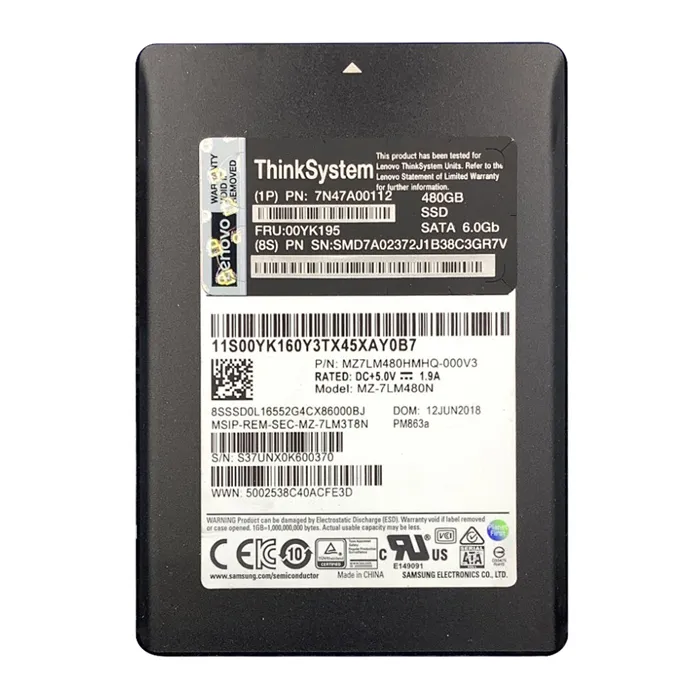 Lenovo 7N47A00112 | 480GB SATA Hot-Swappable 2.5-Inch Solid State Drive for ThinkSystem Refurbished - Lenovo refurbished available on Gotodirect
