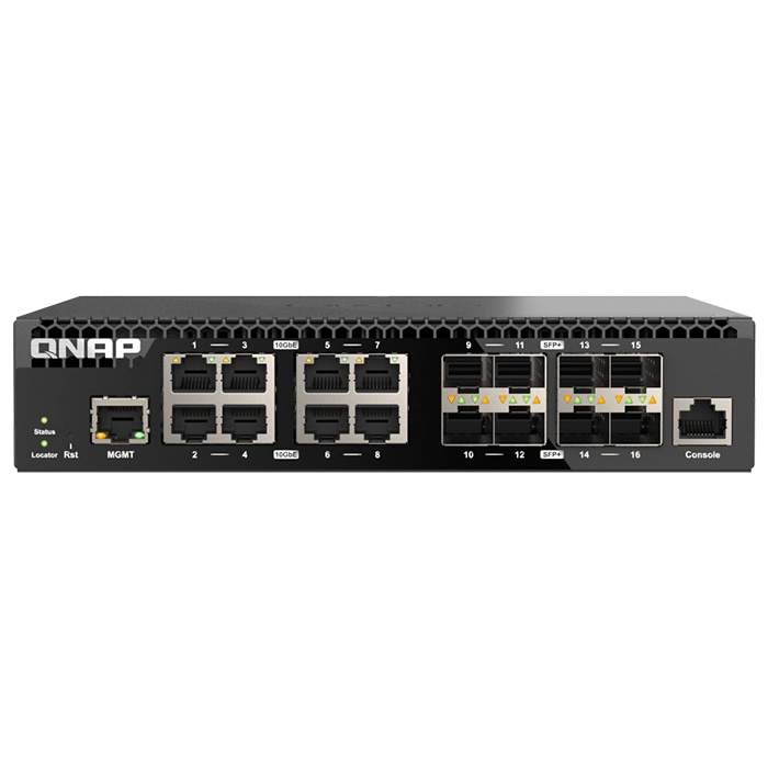 QNAP QSW-M3216R-8S8T-US | 8 x Ports 10GbE RJ45 8 x Ports 10GbE SFP+ Managed Layer 2 1U Rack-mountable Network Switch Refurbished - QNAP refurbished available on Gotodirect