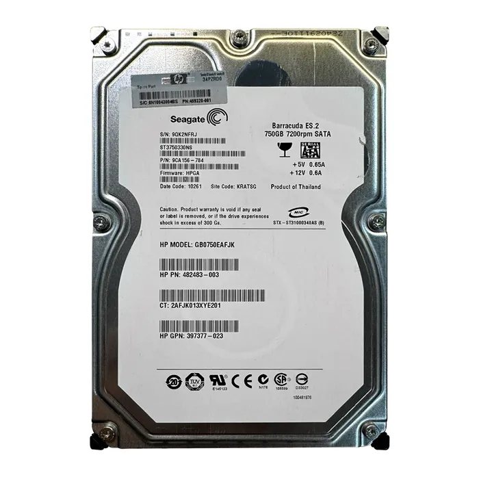 HP 482483-003 | 750GB 7200RPM SATA 3Gb/s NCQ Hot-Pluggable LFF 3.5-inch Midline Hard Drive for Gen1/7 ProLiant Server Refurbished - Hewlett-Packard (ou HP en abrégé) refurbished available on Gotodirect