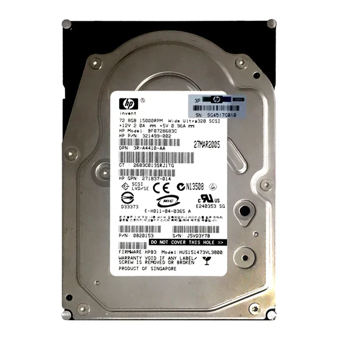 HP 321499-002 | 72.8GB 15000RPM Ultra320 SCSI Hot Swappable LVD 80-Pin 3.5-Inch Hard Drive Refurbished - Hewlett-Packard (ou HP en abrégé) refurbished available on Gotodirect