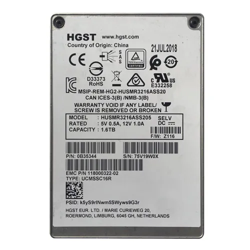 Buy HGST HUSMR3216ASS205 | Ultrastar DC SS300 Series 1.6TB Multi-Level Cell SAS 12Gb/s Read Intensive (TCG+FIPS) 2.5-inch Solid State Drive Refurbished - $391.67 HGST HUSMR3216ASS205 | Ultrastar DC SS300 Series 1.6TB Multi-Level Cell SAS 12Gb/s Read Intensive (TCG+FIPS) 2.5-inch Solid State Drive Refurbished - HGST (a subsidiary of Western Digital) refurbished available on Gotodirect