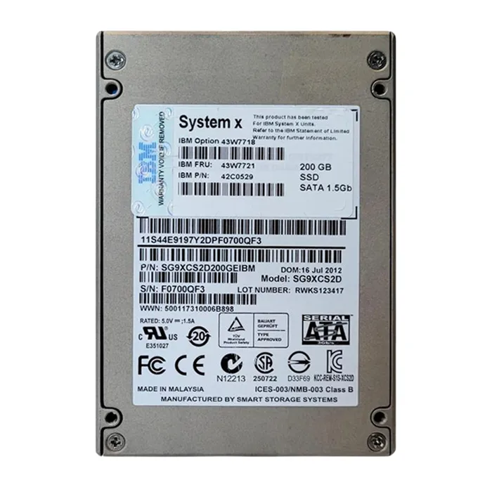 Buy IBM 43W7718 | 200GB Multi-Level Cell SATA 3Gb/s Hot Swappable 2.5-Inch Solid State Drive Refurbished - $343.33 IBM 43W7718 | 200GB Multi-Level Cell SATA 3Gb/s Hot Swappable 2.5-Inch Solid State Drive Refurbished - refurbished available on Gotodirect
