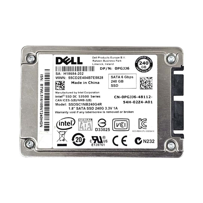 Dell 0PGJJ6 | 240GB Multi-Level Cell SATA 6Gb/s mSATA 1.8-Inch Solid State Drive Refurbished - Dell refurbished available on Gotodirect