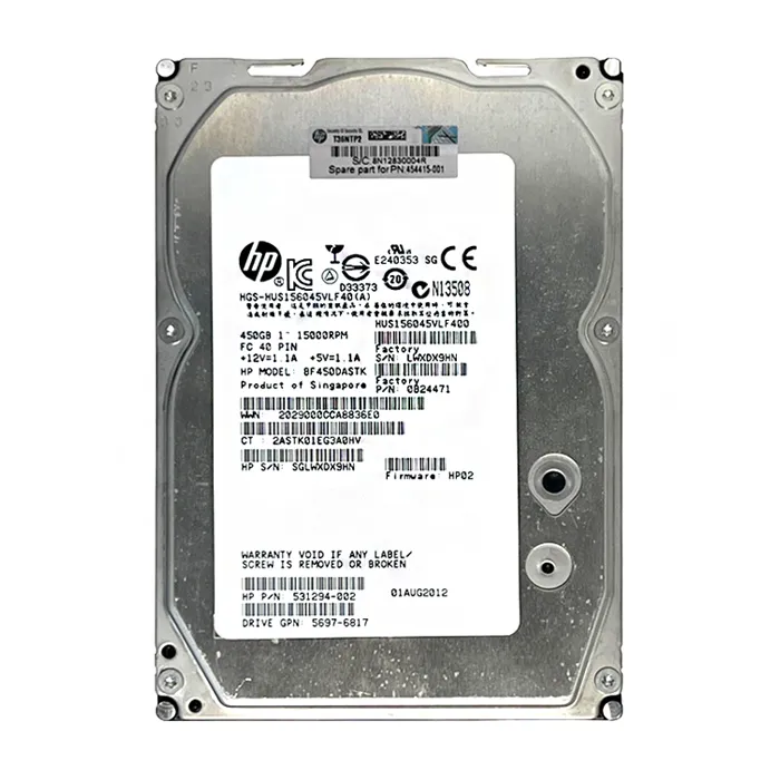 HP BF450DASTK | 450GB 15000RPM Fibre Channel 4Gb/s Hot-Pluggable Dual Port 3.5-inch Hard Drive for EVA StorageWorks/Blade System Refurbished - Hewlett-Packard (ou HP en abrégé) refurbished available on Gotodirect