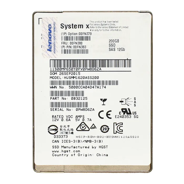 IBM 00FN380 | 200GB Multi-Level Cell SAS 12Gb/s Hot Swappable 2.5-Inch Solid State Drive Refurbished -  refurbished available on Gotodirect