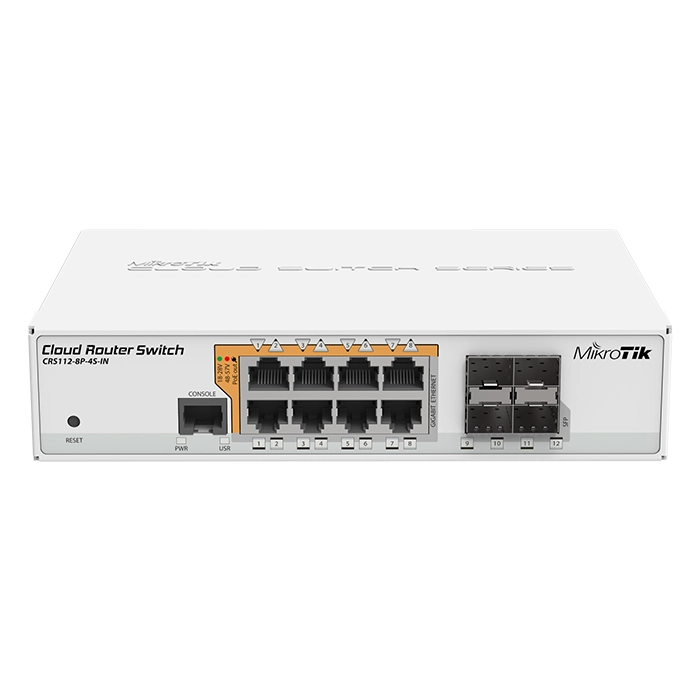 Mikrotik CRS112-8P-4S-IN | 8-Ports Gigabit Ethernet PoE with 4x SFP Slot Versatile Cloud Router Switch Refurbished - MikroTik refurbished available on Gotodirect