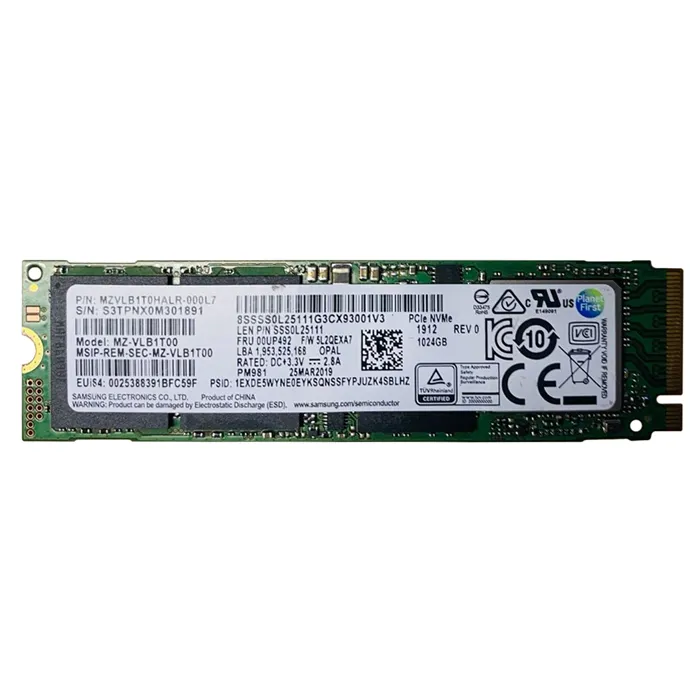 Lenovo 00UP492 | 1TB Triple-Level Cell PCI Express 3.0 x4 NVMe M.2 2280 Solid State Drive Refurbished - Lenovo refurbished available on Gotodirect