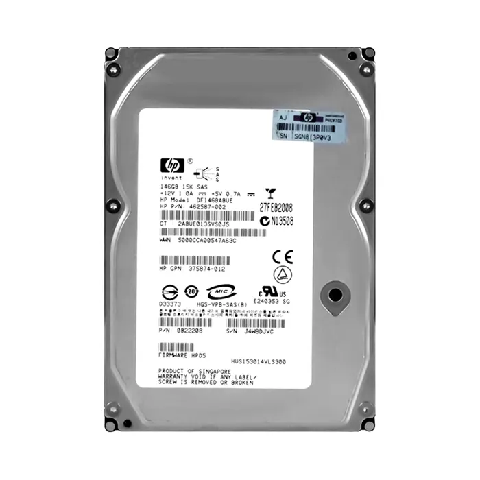 HP 375874-012 | 146GB 15000RPM SAS 3Gb/s NHP SFF Hot-Pluggable Dual Port 3.5-inch Hard Drive Refurbished - Hewlett-Packard (ou HP en abrégé) refurbished available on Gotodirect