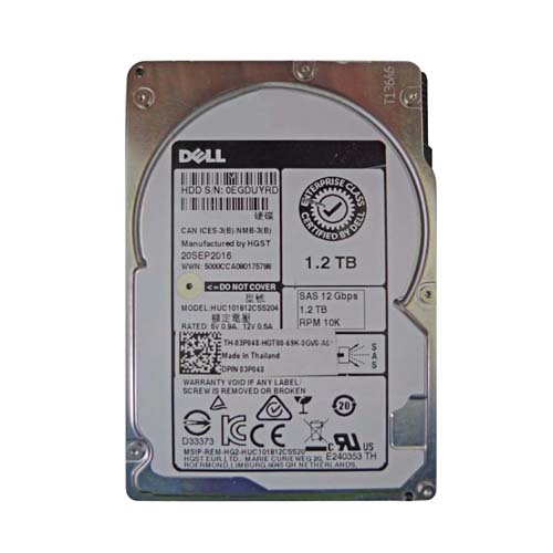 Dell 3P048 | 1.2TB 10000RPM SAS 12Gb/s Hot-Pluggable 64MB Cache 2.5-Inch Hard Drive for PowerEdge Server & PowerVault Storage Array Refurbished - Dell refurbished available on Gotodirect