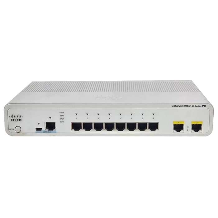 Cisco 800-35074-01 | Catalyst 2960-C Series 2960CPD-8PT-L 8 x Ports PoE 10/100Base-TX + 2 x SFP Ports PoE+ Layer 2 Managed Rack-mountable Fast Ethernet Network Switch Refurbished - Cisco Systems Inc. refurbished available on Gotodirect