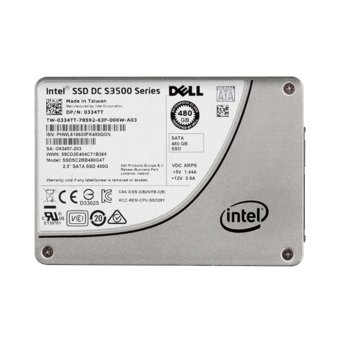 Dell 334TT | 480GB Multi-Level Cell SATA 6Gb/s Hot-Pluggable 2.5-Inch Solid State Drive for PowerEdge Servers Refurbished - Dell refurbished available on Gotodirect