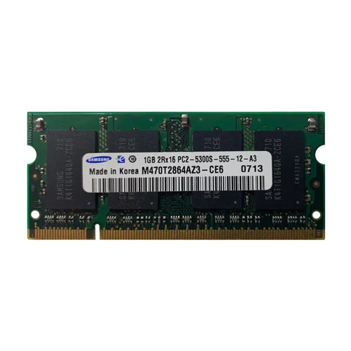 Samsung M470T2864AZ3-CE6 | 1GB DDR2-667MHz PC2-5300 Non-ECC Unbuffered SODIMM CL5 2Rx16 1.8V 200-Pin Memory Module Refurbished - Samsung refurbished available on Gotodirect