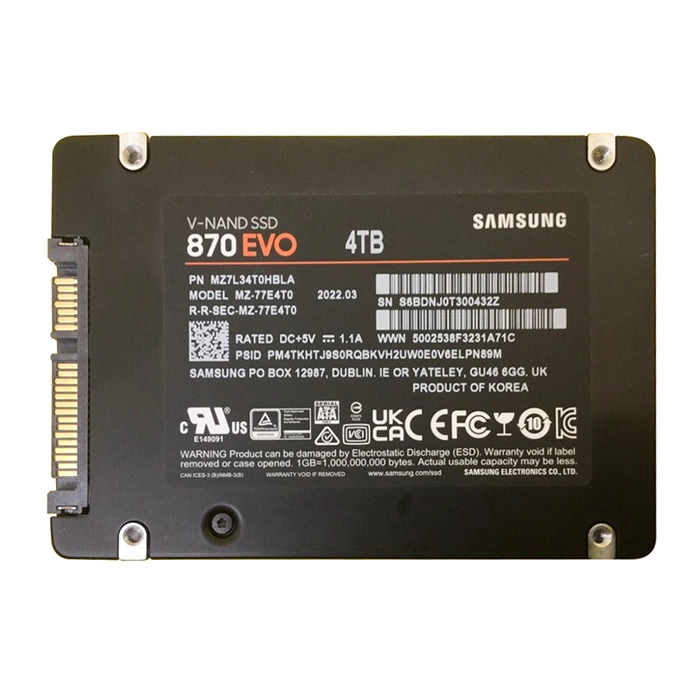 Samsung MZ-77E4T0BW | 870 EVO Series 4TB 2.5-inch 6GB/s SATA 4GB Cache V-NAND 3bit MLC Solid State Drive Refurbished - Samsung refurbished available on Gotodirect
