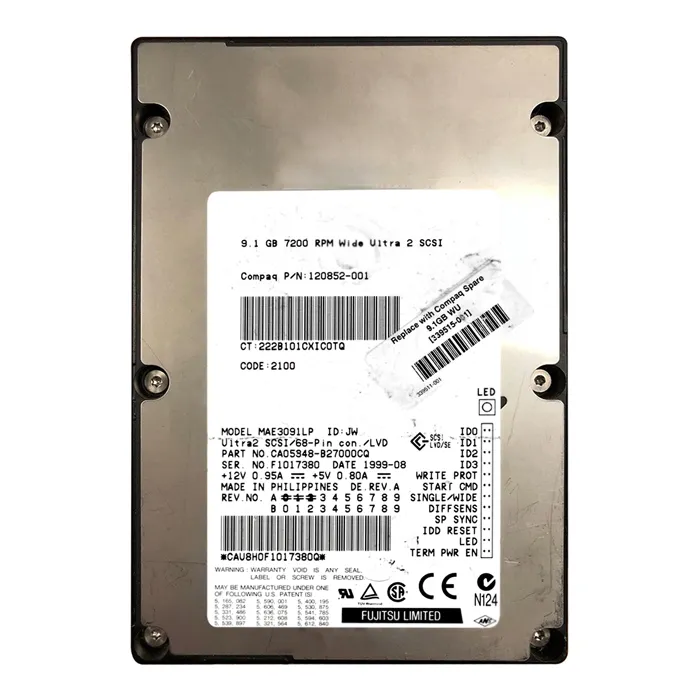 Fujitsu MAE3091LP | 9GB 7200RPM Wide Ultra2 SCSI 68-Pin 2MB Cache 3.5-Inch Hard Drive Refurbished - Fujitsu refurbished available on Gotodirect
