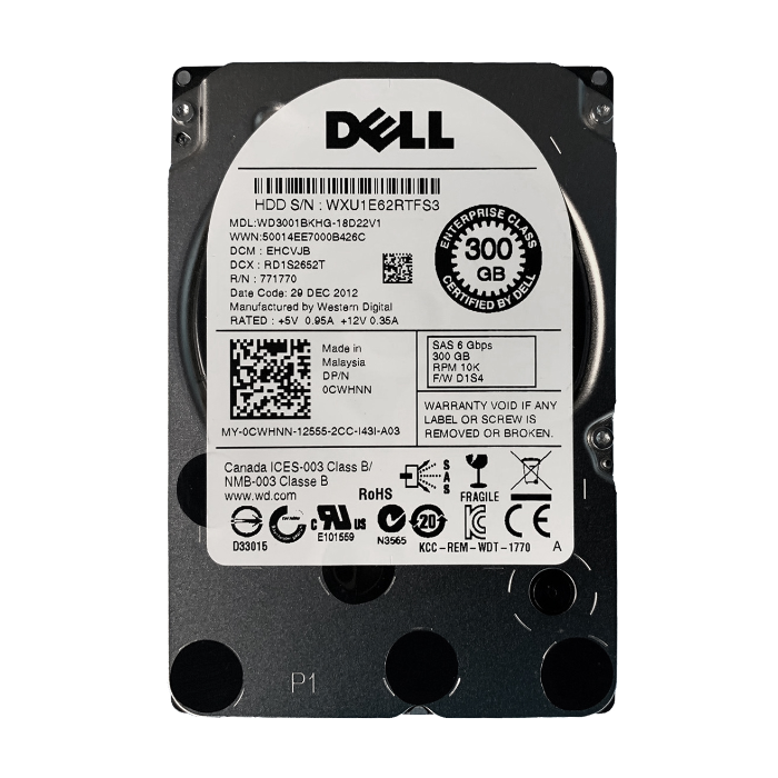 Dell CWHNN | 300GB 10000RPM SAS 6Gb/s Hot-Pluggable 32MB Cache 2.5-Inch Hard Drive for PowerEdge Server & PowerVault Storage Array Refurbished - Dell refurbished available on Gotodirect
