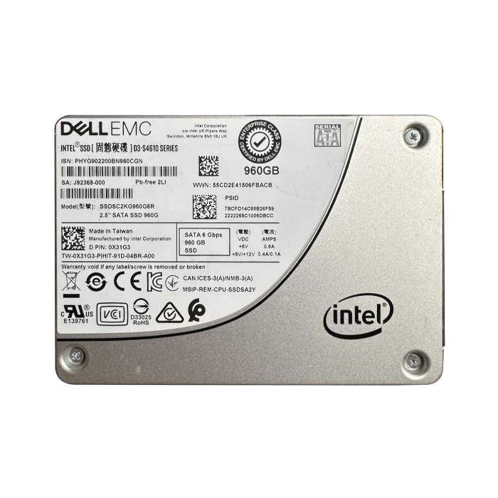 Intel SSDSC2KG960G801 | D3 S4610 960GB Triple-Level Cell SATA 6Gb/s 2.5-Inch Solid State Drive Refurbished - Intel refurbished available on Gotodirect