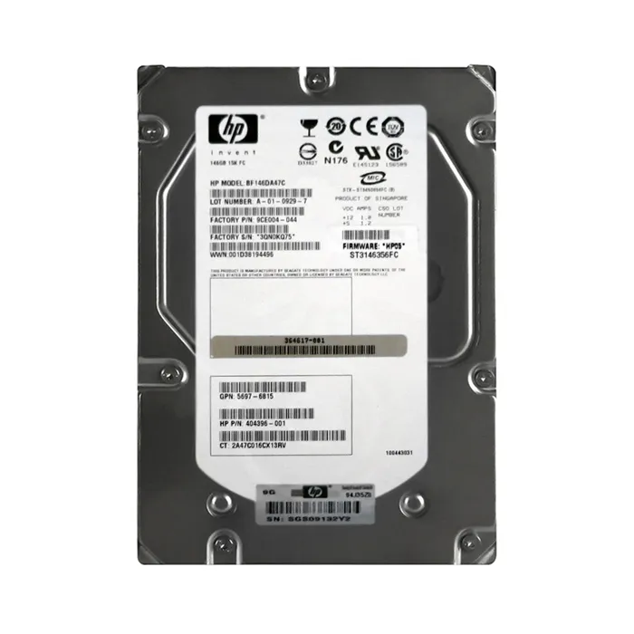 HP 404396-001 | 146GB 15000RPM Fibre Channel 4Gb/s Hot-Pluggable Dual Port 3.5-inch Hard Drive for StorageWorks EVA 4400 6400 Refurbished - Hewlett-Packard (ou HP en abrégé) refurbished available on Gotodirect