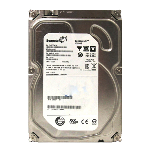 HP 632324-001 | 1.5TB 5400RPM SATA 3Gb/s 3.5-Inch Hard Drive Refurbished - Hewlett-Packard (ou HP en abrégé) refurbished available on Gotodirect