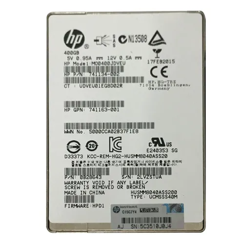 HP MO0400JDVEU | MSA 400GB SAS 12Gb/s Mainstream Endurance Hot-Swappable 2.5-Inch Enterprise Solid State Drive for ProLiant Servers Refurbished - Hewlett-Packard (ou HP en abrégé) refurbished available on Gotodirect