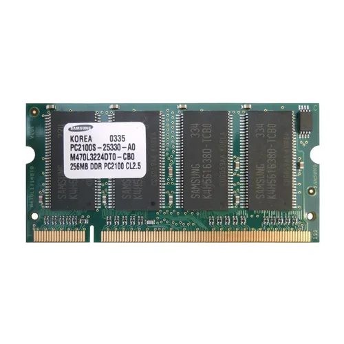Samsung M470L3224DTO-CB0 | 256MB DDR-266MHz PC-2100 Non-ECC Unbuffered SODIMM CL2.5 2Rx16 2.5V 200-Pin Memory Module Refurbished - Samsung refurbished available on Gotodirect